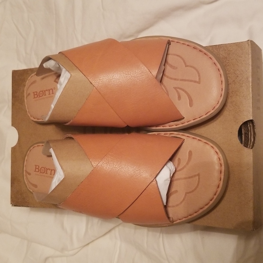 LEATHER Born Kula Orange Sandals